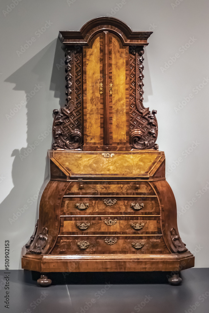 Interior of famous Amsterdam Rijksmuseum dedicated to arts and history