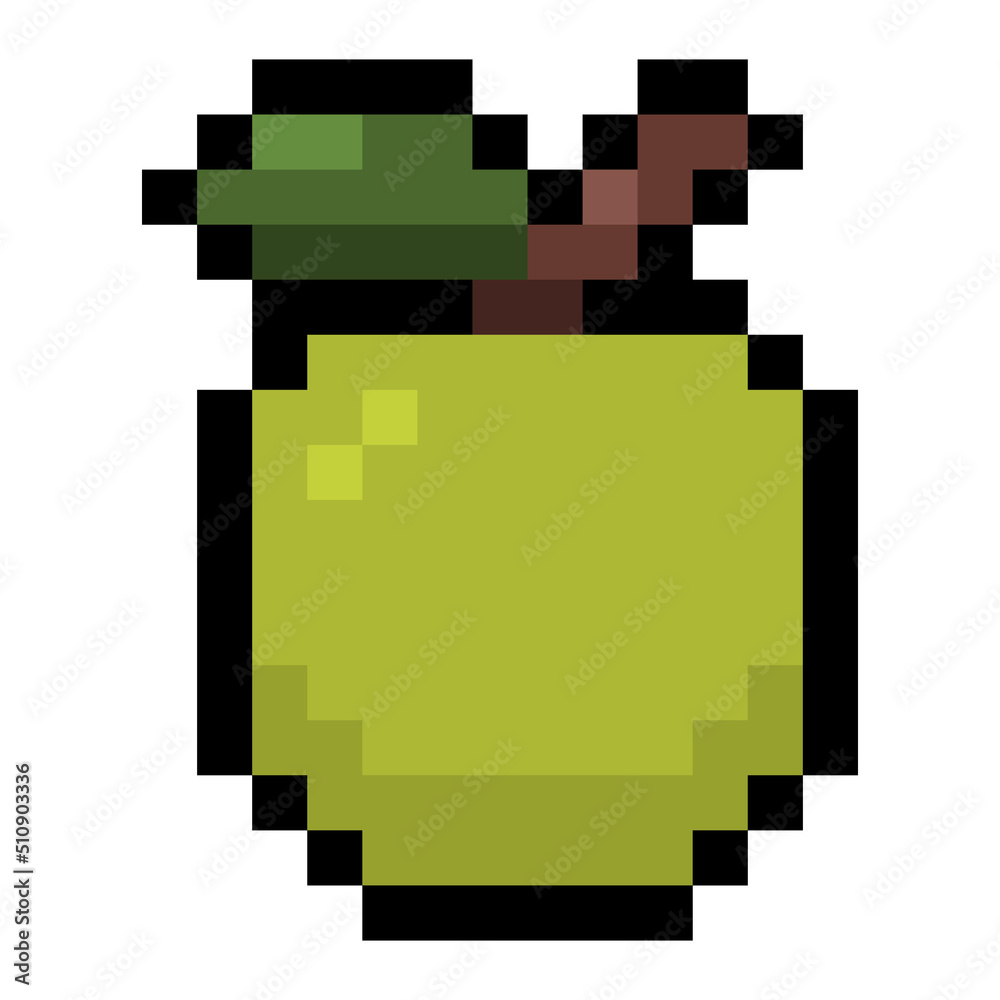 Fototapeta premium pixel green apple 