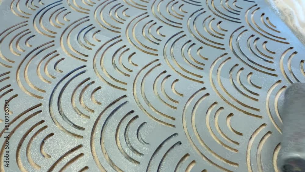 Making wall decoration with wave pattern Making wall decoration with wave pattern