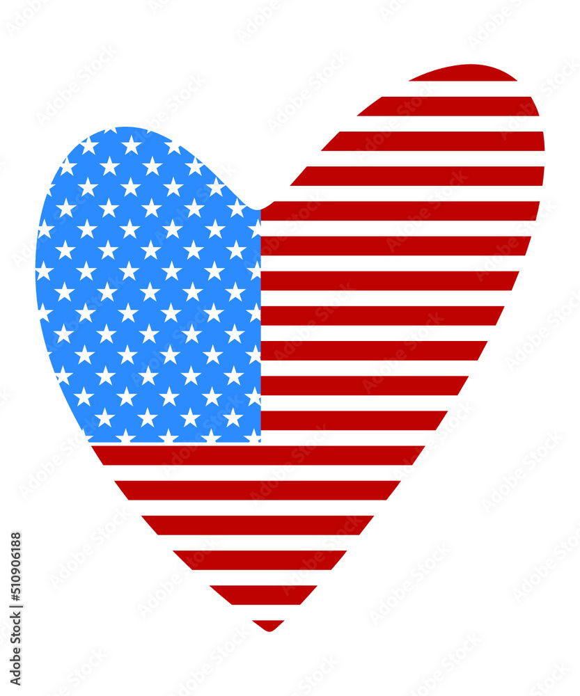 Obraz premium 4th of July American Flag Heart Shirt, USA Heart Flag Shirt, Independence Day Shirt, American Love Shirt, 4th of July Independence Day Shirt Template