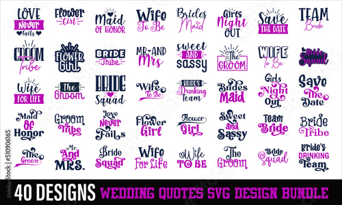 Wedding quotes SVG design bundle