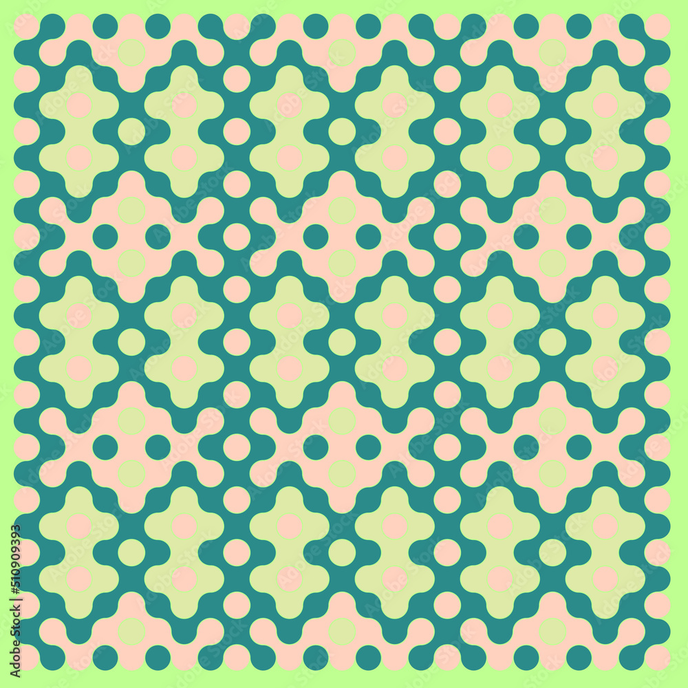 Multicolor truchet tiling connections illustration Multicolor truchet tiling connections illustration