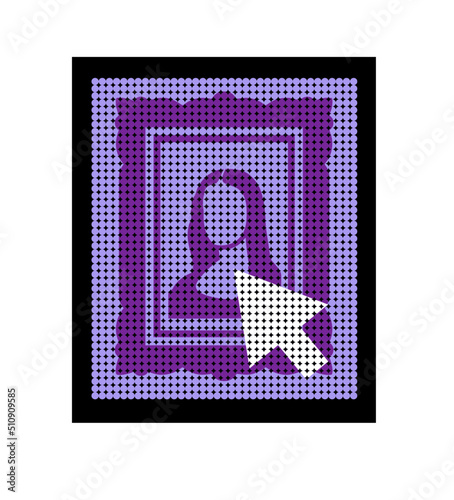 Non Fungible Token (Non-fungible Token) - NFT - Digital Art Stored on Digital Ledger (Blockchain) - Conceptual Illustration