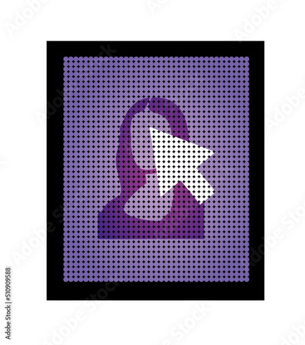 Non Fungible Token (Non-fungible Token) - NFT - Digital Art Stored on Digital Ledger (Blockchain) - Conceptual Illustration