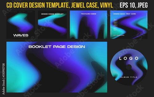 Music Album Cover for the Web Presentation. CD Cover Design Template. Compact Disk, Jewel Box, Vinyl, DVD. Printable Editable Files. Square poster, banners, brochure, book. Colorful Abstract Artwork  