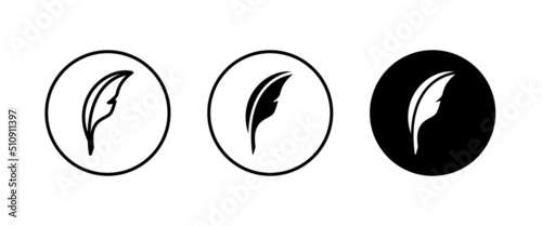 Feather icon vector, sign, symbol, logo, illustration, editable stroke, flat design style isolated on white linear