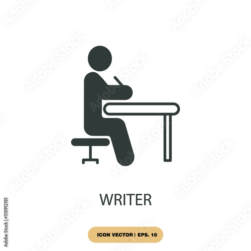 writer icons  symbol vector elements for infographic web