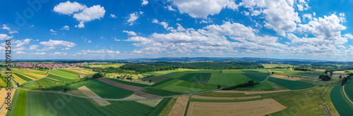 aerial panoramic landscape of the swabian alb