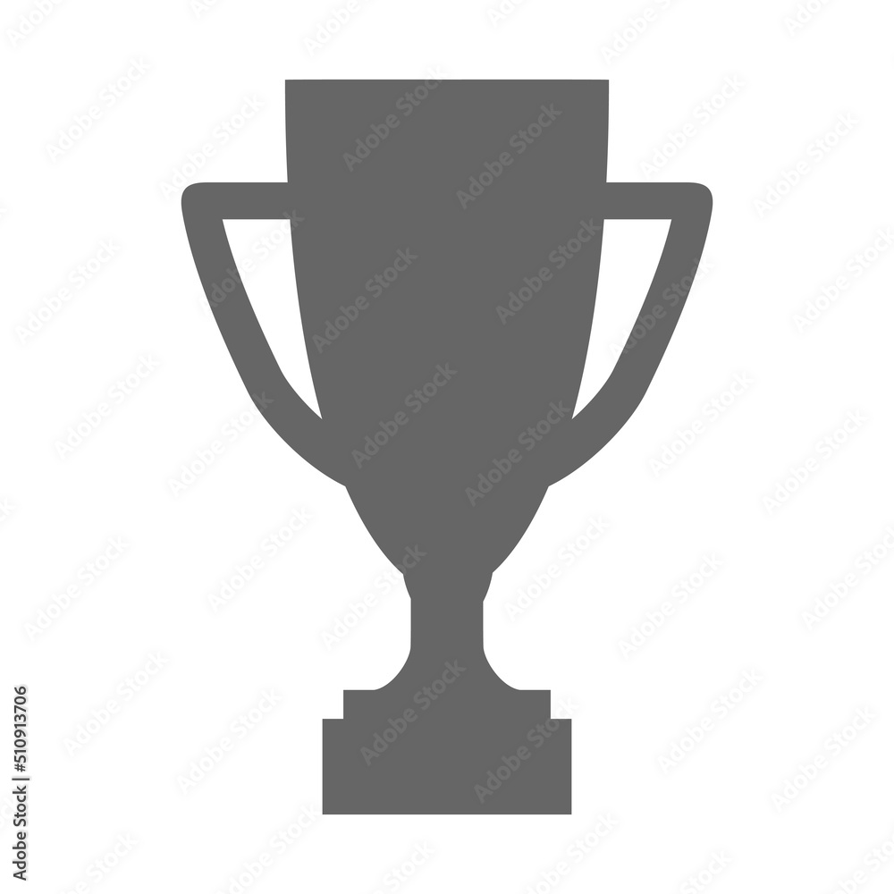 Trophy cup. Award cup silhouette. Winner symbol. Vector isolated on white.