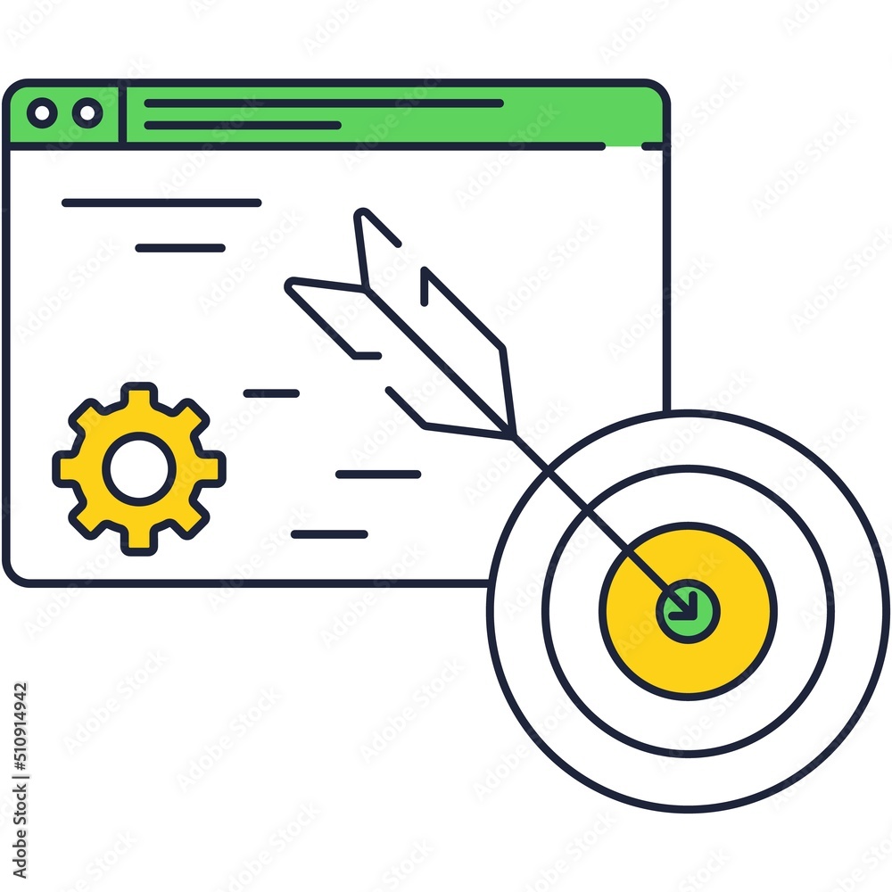 Seo performance web icon business targeting vector