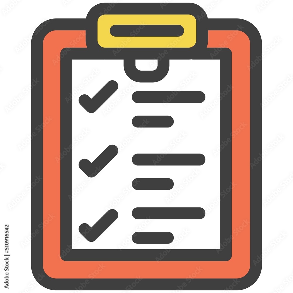 Checklist document on clipboard flat vector icon Checklist document on clipboard flat vector icon