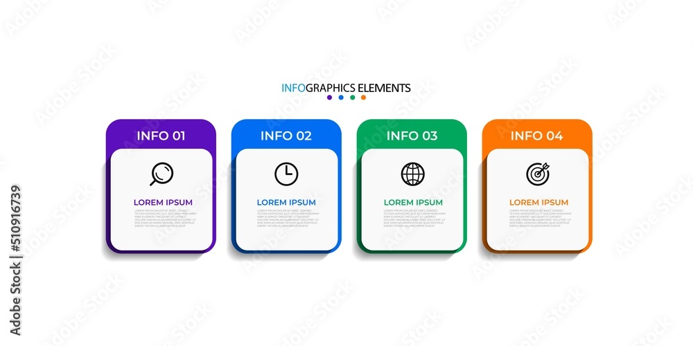 Modern business Infographic design template Vector with icons and 4 ...