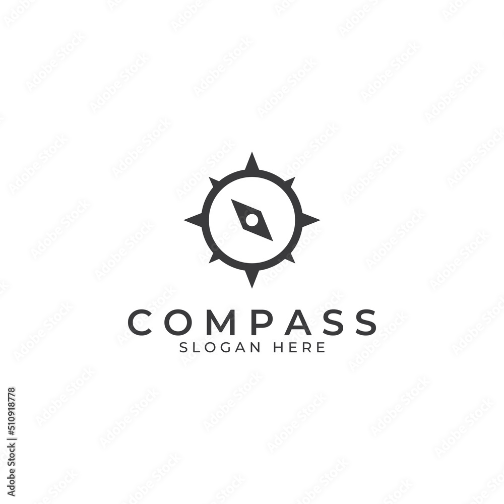 Naklejka premium Compass logo, directional guide or pandom. Compass logo icon vector illustration template.