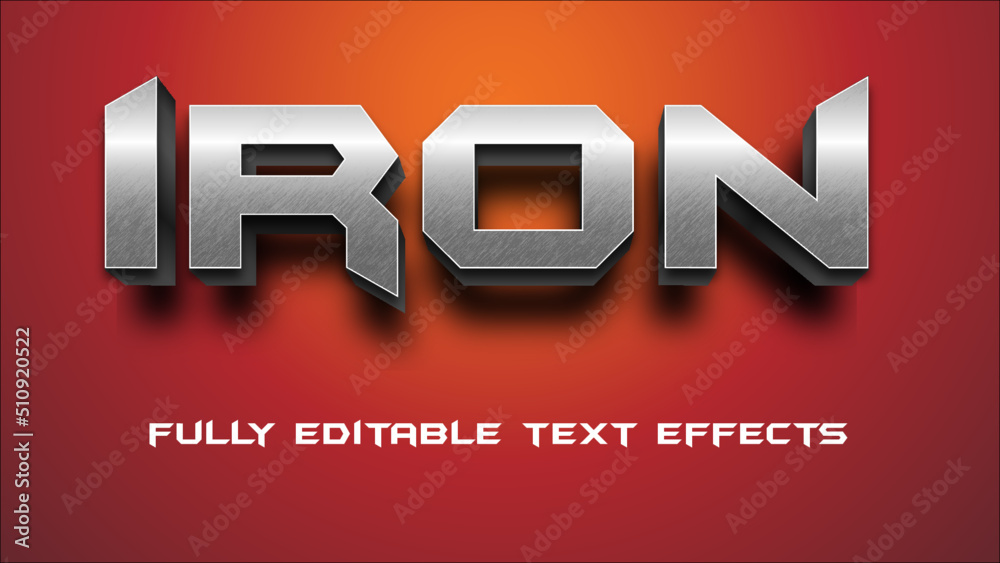 Editable text effect in heavy iron style