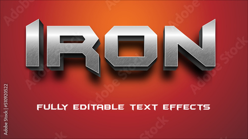 Editable text effect in heavy iron style