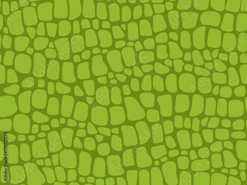 Alligator skin texture. Seamless crocodile pattern, green reptile and wild tropical animal lether vector background