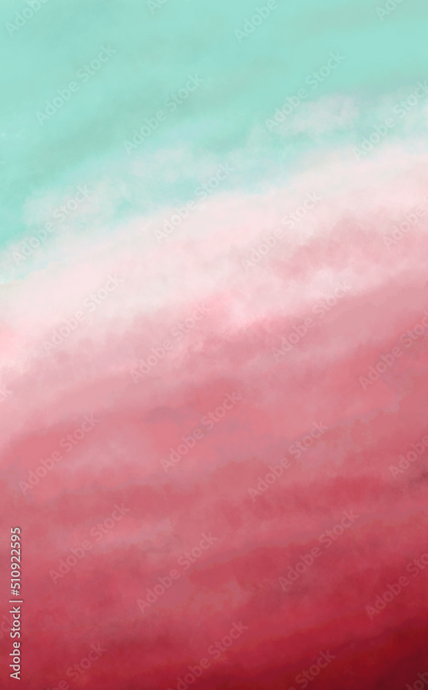 blue red background of watercolor illustration. gradient , imitation of sand