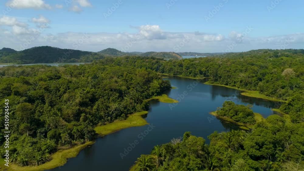 Tropical Rainforest aerial shot, Soberania National Park, Panama Canal, Panama - stock video Tropical Rainforest aerial shot, Soberania National Park, Panama Canal, Panama - stock video