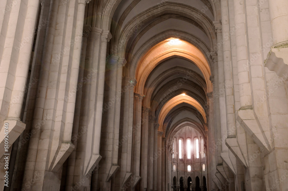 Alcobaca, Portugal - july 10 2020 : historical monastery