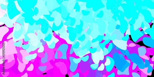 Light pink  blue vector pattern with abstract shapes.