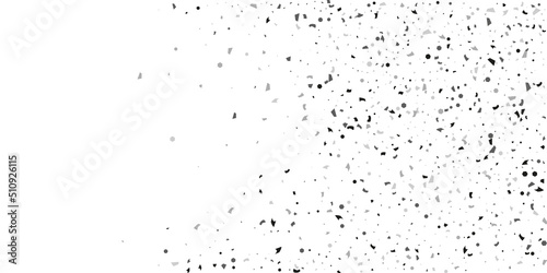 Silver glitter confetti on a white background. Illustration of a drop of shiny particles.