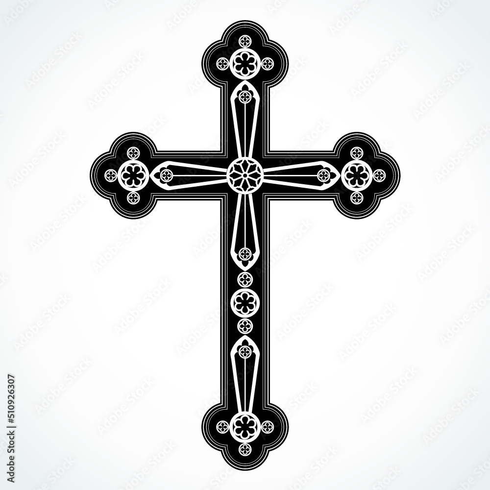 silhouette gothic cross / vector illustration Stock Vector | Adobe Stock