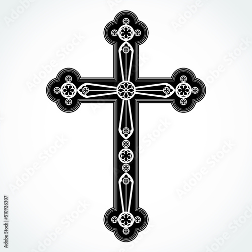 silhouette gothic cross / vector illustration