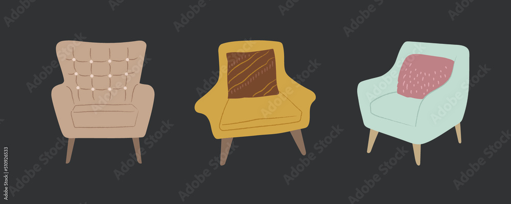 illustration set of chairs
