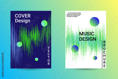 Set of modern abstract musical backgrounds. Sound flyer for creating a fashionable cover, banner, poster, booklet.