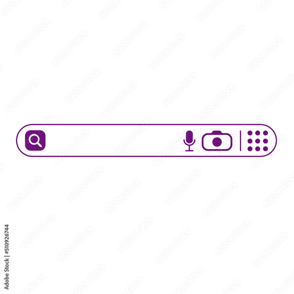 Search bar or search box with micro, camera, and search tool Search bar or search box with micro, camera, and search tool