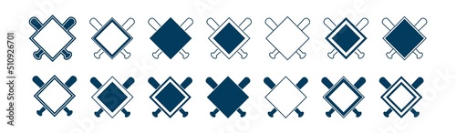 Baseball Home Plate Vector Icon. Vector Template Design. Silhouette. Playing. Home base. Sport.