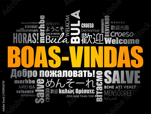 Boas-Vindas (Welcome in Brazilian Portuguese) word cloud in different languages