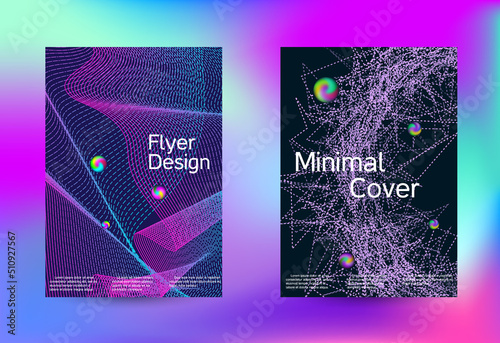Set of modern abstract musical backgrounds. Sound flyer for creating a fashionable cover, banner, poster, booklet.