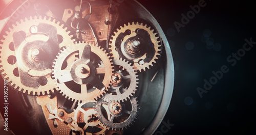 small gears mechanism in close-up