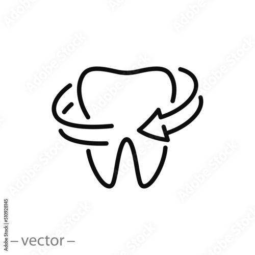 teeth safety icon, dental protection, thin line symbol on white background - editable stroke vector illustration