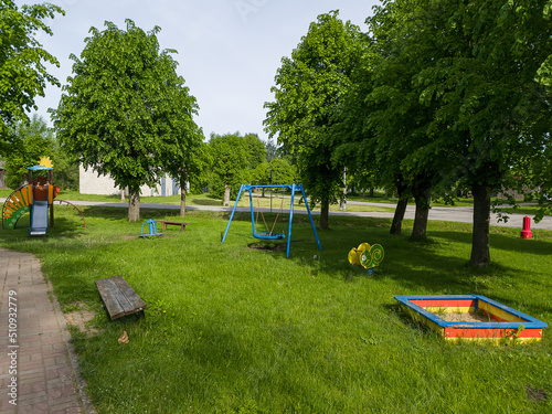 Children's playground in summer day.