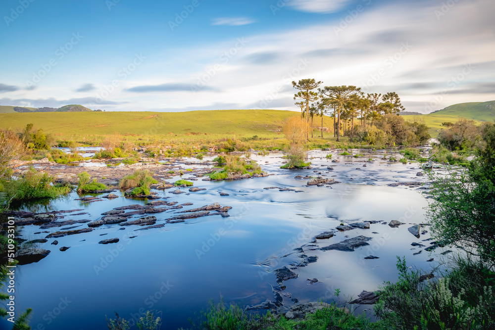 River in idyllic Landscape - Rio Grande do Sul state, southern Brazil