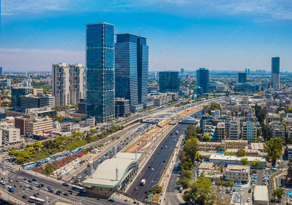 Aerial View Of Tel Aviv at Day,  Israel