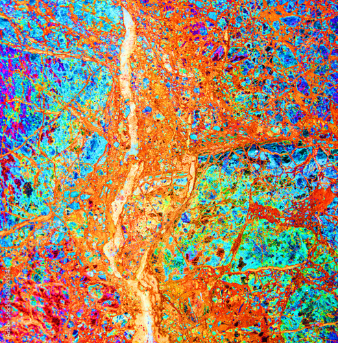 Abstract marble-like texture in bright toxic colors