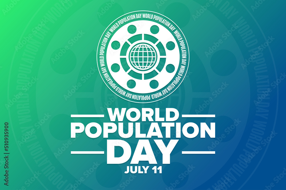 World Population Day. July 11. Holiday concept. Template for background, banner, card, poster with text inscription. Vector EPS10 illustration.