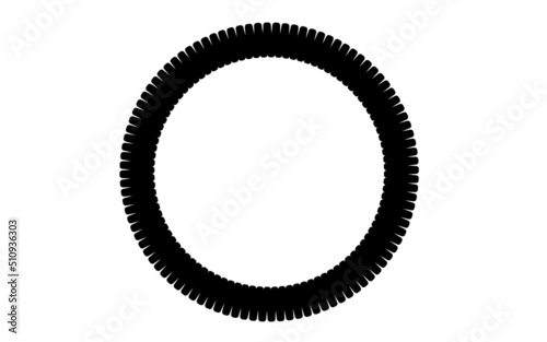 Vector black circle frame cog space abstract bumpy 