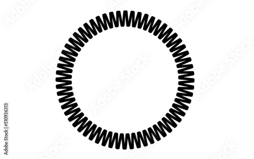 Vector black circle frame cog space abstract bumpy 