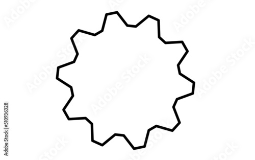 Vector black circle frame cog space abstract bumpy 