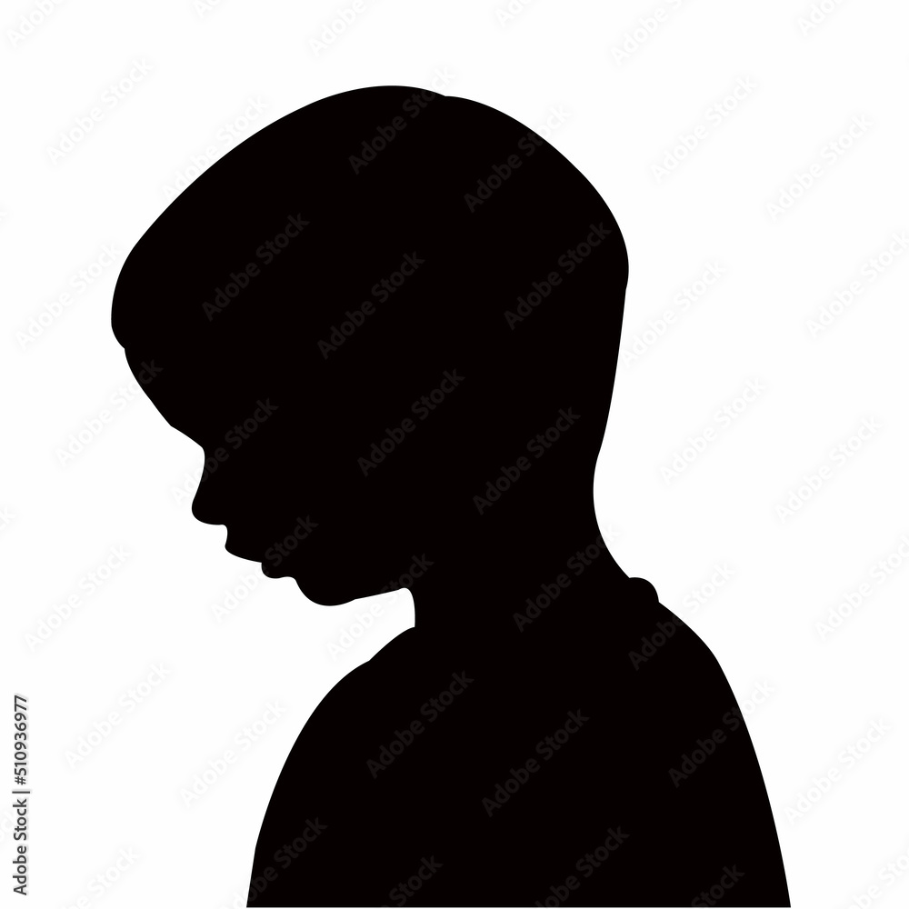 a boy head silhouette vector