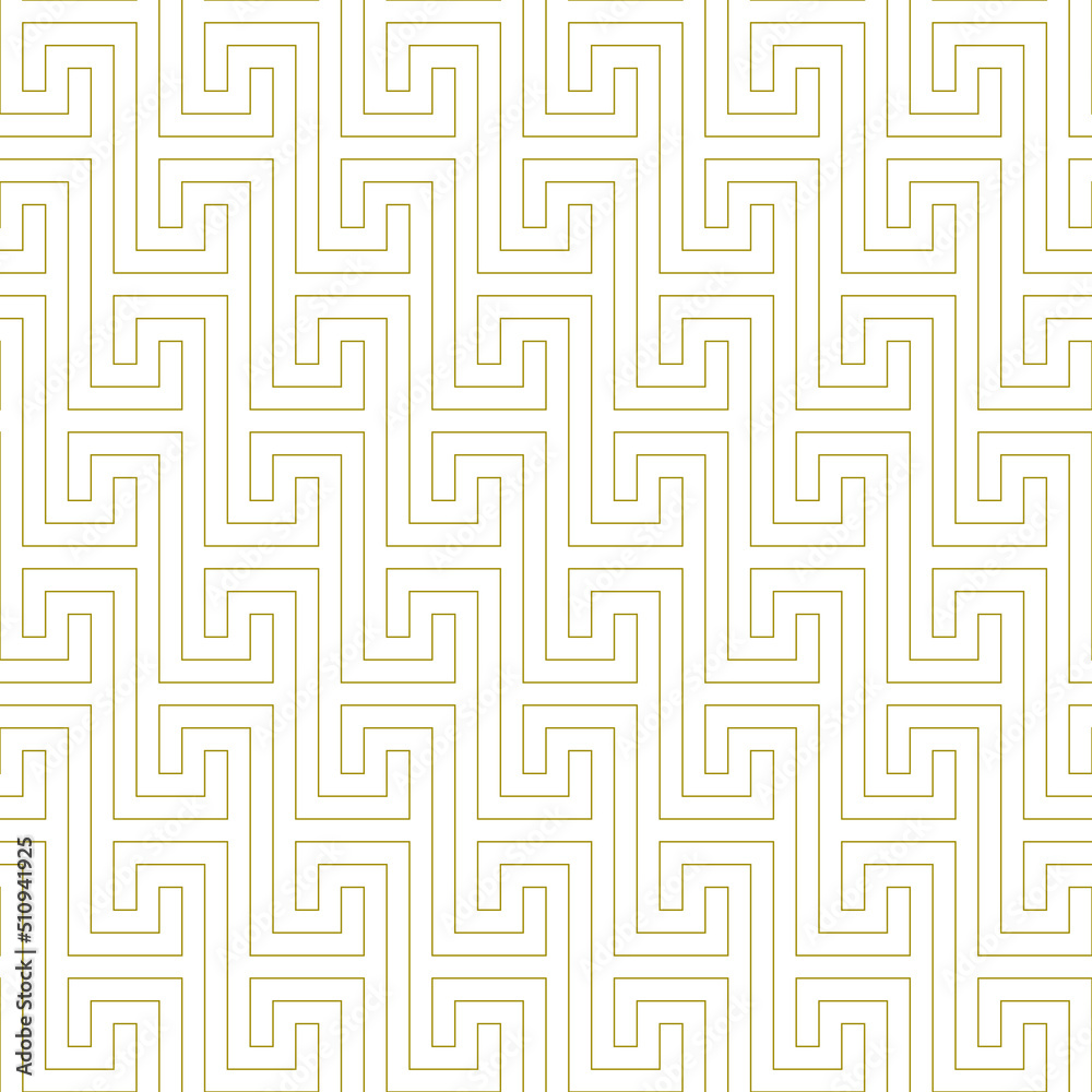 Vector seamless abstract geometric pattern in antique style on a white background.