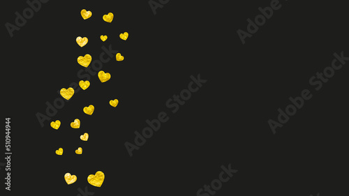 St Valentine Day Vector. Romantic Sparkle For Birthday. Grunge Frame. Yellow Happy Painting. Holiday Concept For Celebration. Gold Wedding Border. Golden St Valentine Day Vector.