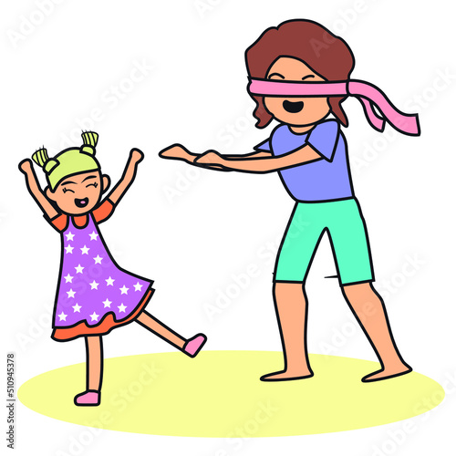 Blind Mans Bluff Mother and Daughter