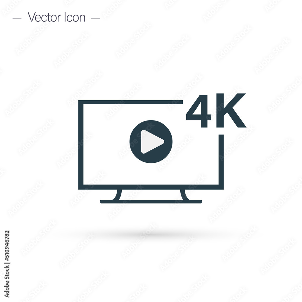 4k ultra hd screen tv icon. Isolated vector illustration 4k ultra hd screen tv icon. Isolated vector illustration