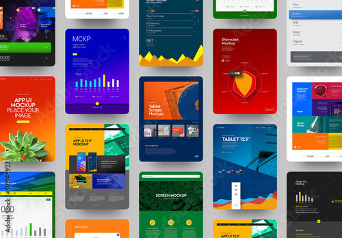 App UI Mockup Tablet Set