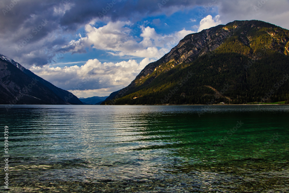 lake and mountains in Austria with sky 